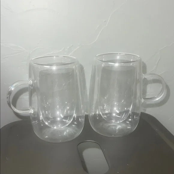 Double-Walled Glass Espresso Mugs - Clear - Picture 1 of 2